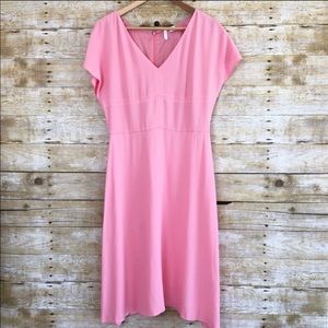 Lewit Nordstrom Peach Fit and Flare Crepe Dress